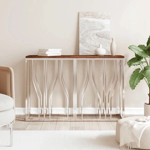 Конзолна маса, неръждаема стомана и регенерирано дърво масив