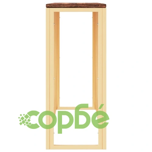 Конзолна маса, златиста, инокс и регенерирано дърво ➤ топ цена ➤ sorbe.bg