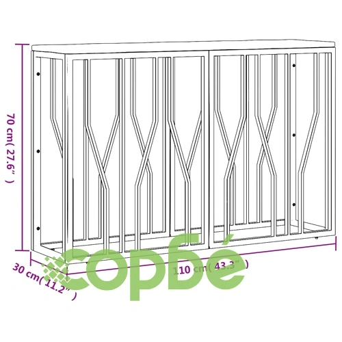 Конзолна маса, златиста, инокс и регенерирано дърво ➤ топ цена ➤ sorbe.bg