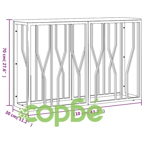 Конзолна маса сребриста неръждаема стомана и регенерирано дърво ➤ топ цена ➤ sorbe.bg