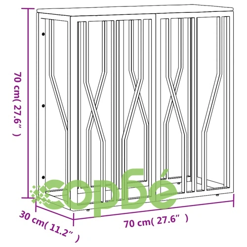 Конзолна маса сребриста неръждаема стомана и регенерирано дърво ➤ топ цена ➤ sorbe.bg