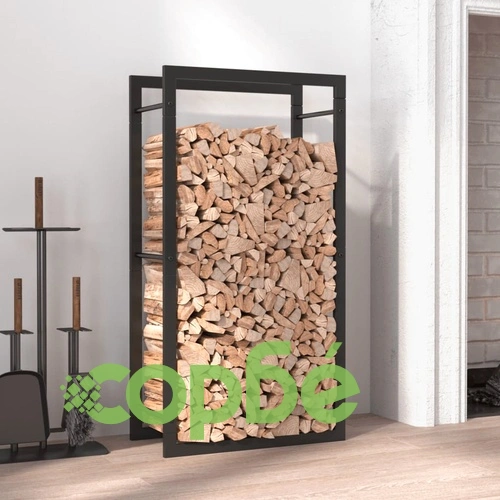 Стойка за дърва за огрев, черен мат, 50x28x94 см, стомана ➤ топ цена ➤ sorbe.bg