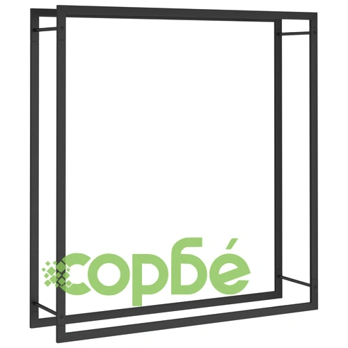 Стойка за дърва за огрев, черен мат, 110x28x116 см, стомана ➤ топ цена ➤ sorbe.bg