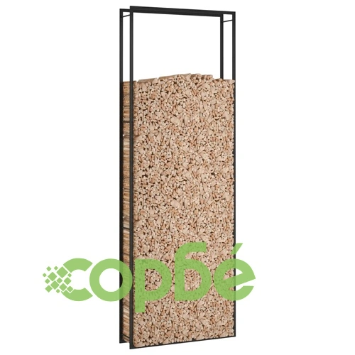 Стойка за дърва за огрев, черен мат, 110x28x312 см, стомана ➤ топ цена ➤ sorbe.bg