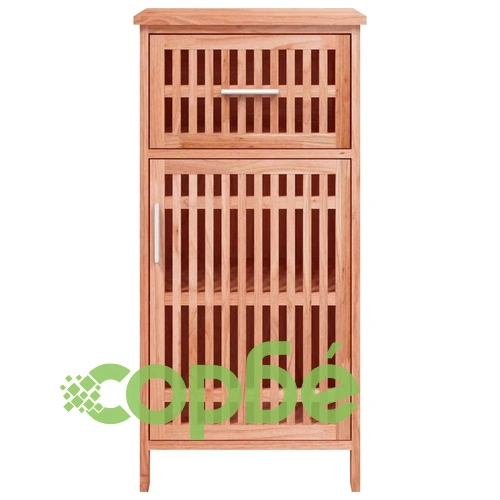 Шкаф за баня, 42x29x82 см, орехово дърво масив ➤ топ цена ➤ sorbe.bg