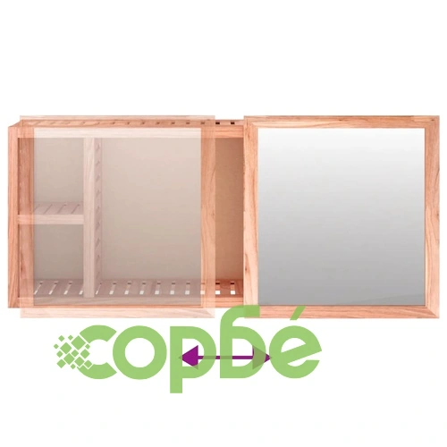 Шкаф с огледало 80x17x34 см орехово дърво масив ➤ топ цена ➤ sorbe.bg