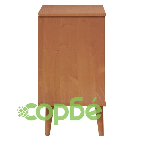 Нощно шкафче MOLDE, кафяво, 40x35x65 см, борово дърво масив ➤ топ цена ➤ sorbe.bg