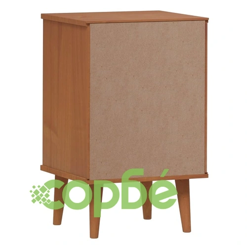 Нощно шкафче MOLDE, кафяво, 40x35x65 см, борово дърво масив ➤ топ цена ➤ sorbe.bg