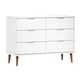 Шкаф с чекмеджета MOLDE, бял, 113x40x80 см, борово дърво масив