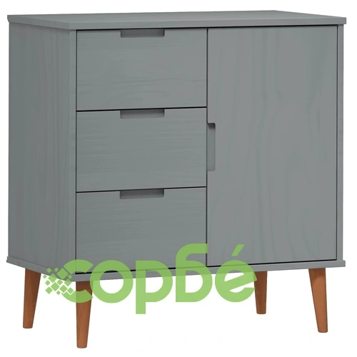 Сайдборд MOLDE сив 76,5x40x80 см бор масив ➤ топ цена ➤ sorbe.bg