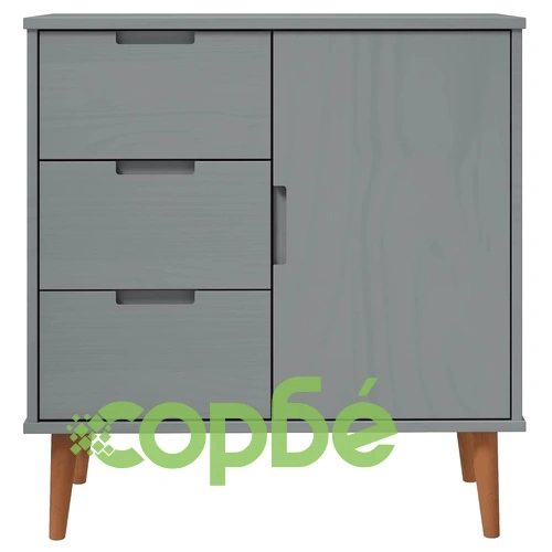 Сайдборд MOLDE сив 76,5x40x80 см бор масив ➤ топ цена ➤ sorbe.bg