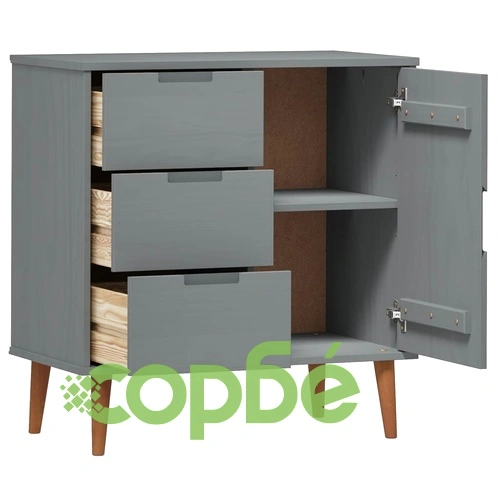 Сайдборд MOLDE сив 76,5x40x80 см бор масив ➤ топ цена ➤ sorbe.bg