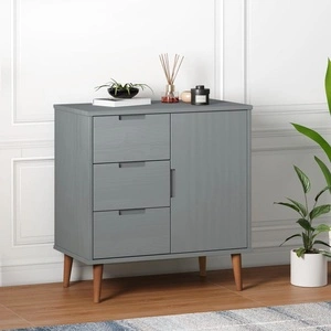 Сайдборд MOLDE сив 76,5x40x80 см бор масив