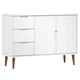 Сайдборд MOLDE бял 113x40x80 см бор масив