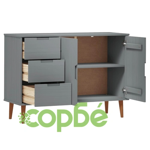 Сайдборд MOLDE сив 113x40x80 см бор масив ➤ топ цена ➤ sorbe.bg