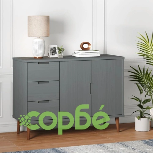 Сайдборд MOLDE сив 113x40x80 см бор масив ➤ топ цена ➤ sorbe.bg