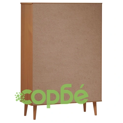 Етажерка за книги MOLDE, кафява, 90x35x133,5 см, бор масив ➤ топ цена ➤ sorbe.bg