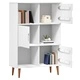 Етажерка за книги MOLDE бял 90x35x133,5 см масивно дърво бор