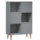 Етажерка за книги MOLDE сива 90x35x133,5 см масивно дърво бор