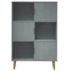 Етажерка за книги MOLDE сива 90x35x133,5 см масивно дърво бор