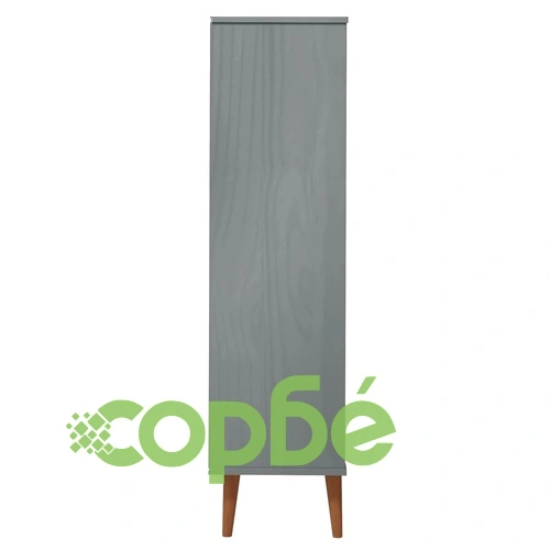 Етажерка за книги MOLDE сива 90x35x133,5 см масивно дърво бор ➤ топ цена ➤ sorbe.bg