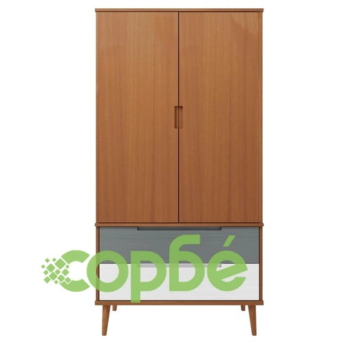 Гардероб MOLDE, кафяв, 90x55x175 см, бор масив ➤ топ цена ➤ sorbe.bg