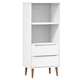 Етажерка за книги MOLDE бял 60x35x133,5 см масивно дърво бор