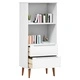 Етажерка за книги MOLDE бял 60x35x133,5 см масивно дърво бор