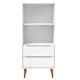 Етажерка за книги MOLDE бял 60x35x133,5 см масивно дърво бор
