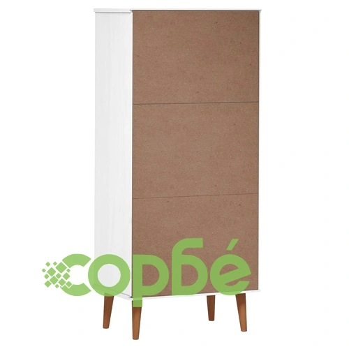 Етажерка за книги MOLDE бял 60x35x133,5 см масивно дърво бор ➤ топ цена ➤ sorbe.bg