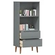Етажерка за книги MOLDE сива 60x35x133,5 см масивно дърво бор