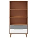Етажерка за книги MOLDE, кафява, 85x35x170,5 см, бор масив
