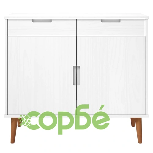 Сайдборд MOLDE бял 90x40x80 см бор масив ➤ топ цена ➤ sorbe.bg