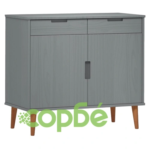 Сайдборд MOLDE сив 90x40x80 см бор масив ➤ топ цена ➤ sorbe.bg