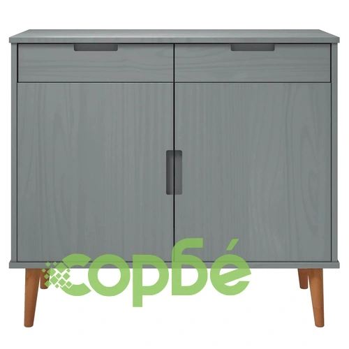 Сайдборд MOLDE сив 90x40x80 см бор масив ➤ топ цена ➤ sorbe.bg