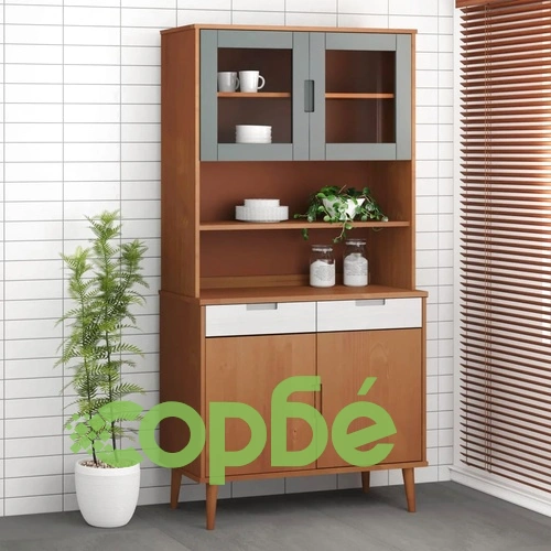 Надстройка за шкаф MOLDE, кафяв, 90x35x100 см, бор масив ➤ топ цена ➤ sorbe.bg