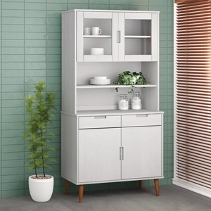 Надстройка за шкаф MOLDE бял 90x35x100 см бор масив