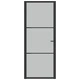 Интериорна врата, 83x201,5 см, черен мат, стъкло и алуминий