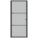Интериорна врата, 93x201,5 см, черен мат, стъкло и алуминий