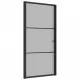 Интериорна врата, 102,5x201,5 см, черен мат, стъкло и алуминий