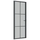 Интериорна врата, 76x201,5 см, черен мат, стъкло и алуминий