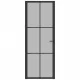 Интериорна врата, 76x201,5 см, черен мат, стъкло и алуминий