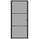 Интериорна врата 93x201,5 см черна ESG стъкло и алуминий