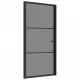 Интериорна врата, 102,5x201,5 см, черна, ESG стъкло и алуминий