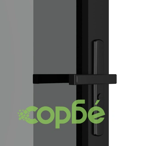 Интериорна врата, 102,5x201,5 см, черна, ESG стъкло и алуминий ➤ топ цена ➤ sorbe.bg