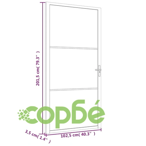 Интериорна врата, 102,5x201,5 см, черна, ESG стъкло и алуминий ➤ топ цена ➤ sorbe.bg