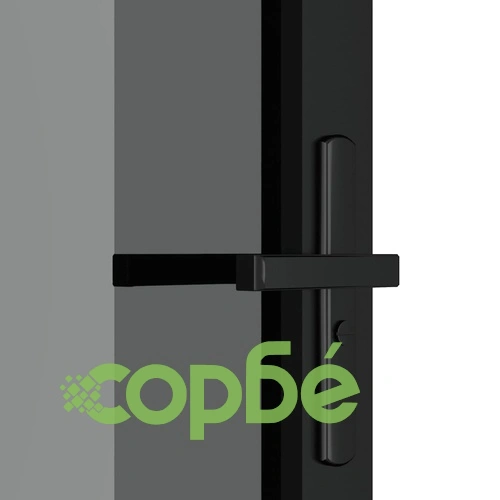 Интериорна врата 76x201,5 см черна ESG стъкло и алуминий ➤ топ цена ➤ sorbe.bg