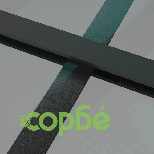 Интериорна врата 76x201,5 см черна ESG стъкло и алуминий ➤ топ цена ➤ sorbe.bg