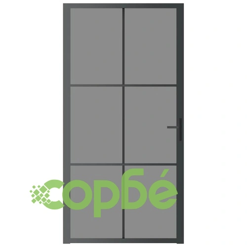 Интериорна врата, 102,5x201,5 см, черна, ESG стъкло и алуминий ➤ топ цена ➤ sorbe.bg