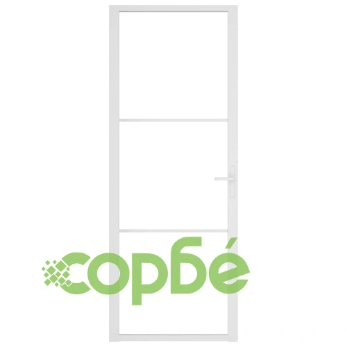 Интериорна врата 76x201,5 см бяла ESG стъкло и алуминий ➤ топ цена ➤ sorbe.bg